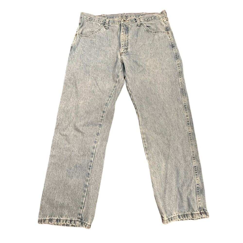 Rustler 87619SW Men's Size 36x29 Blue Stonewash Regular Fit Straight Leg Jeans